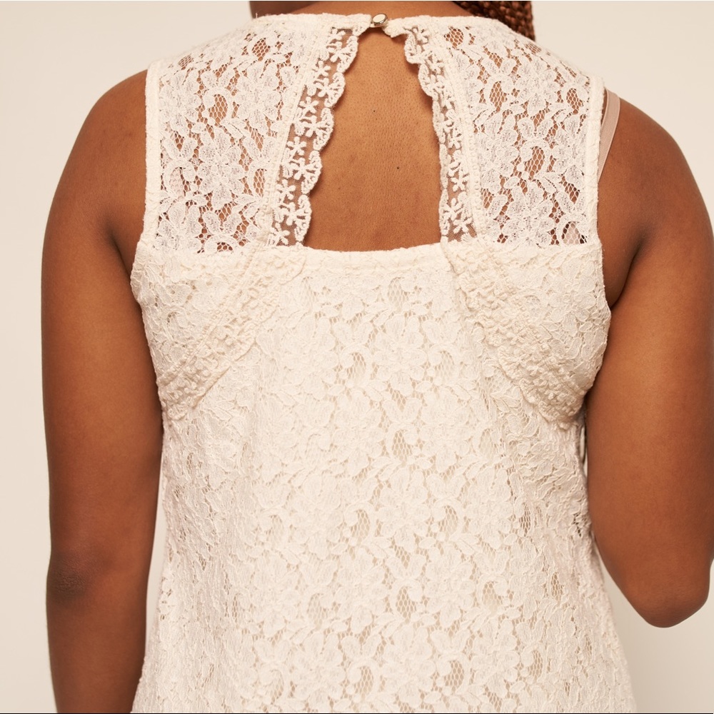 Cream Dress with Flowers In Medium (junior)